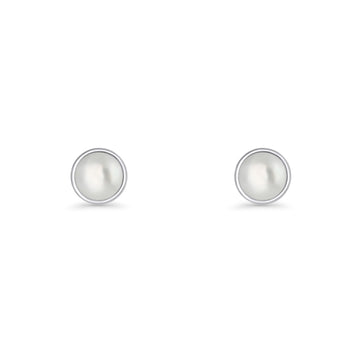 Freshwater Pearl 4.5mm Solitaire Stud Earrings 925 Sterling Silver Wholesale